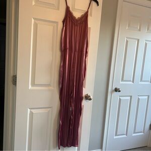 Satin Pink Slip Jumpsuit